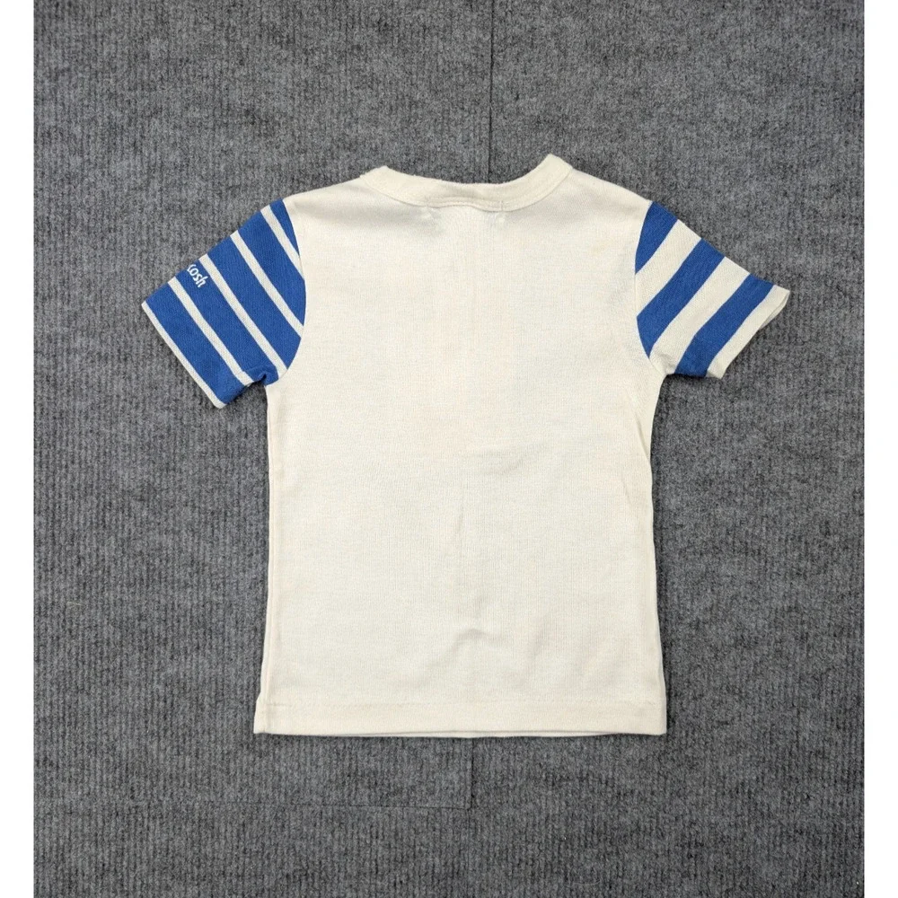 Vintage OshKosh BGosh Shirt Baby Boys 24M Genuine Article Tee Blue Retro Sporty
